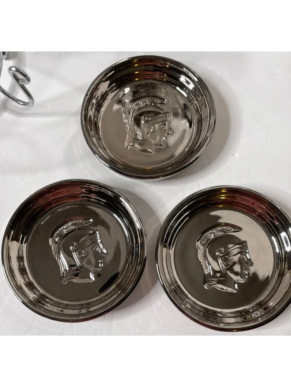 MCM Kimiko Highball Glasses and Coasters Set Barware Silver Knight
